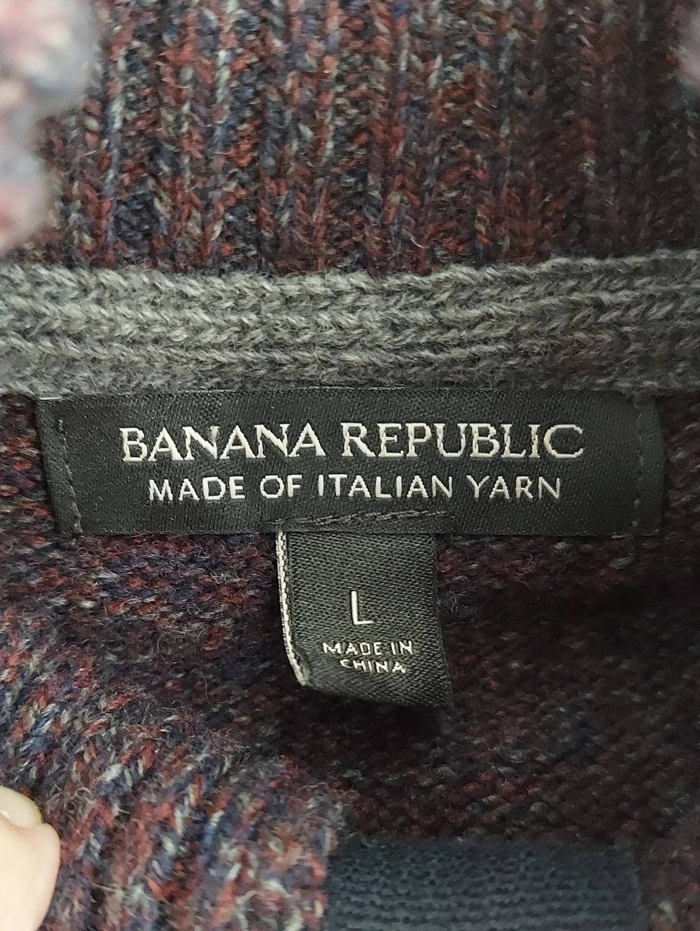 Banana Republic Sweater, Size L, Wool, Eggplant Purple Heather Knit